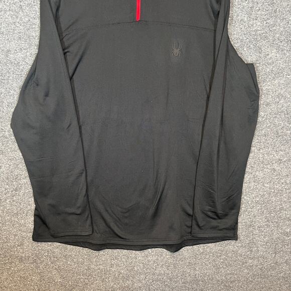 Spyder Shirt Mens Large Black Performance Stretch Long Sleeve Active 1/4 Zip - Picture 3 of 13